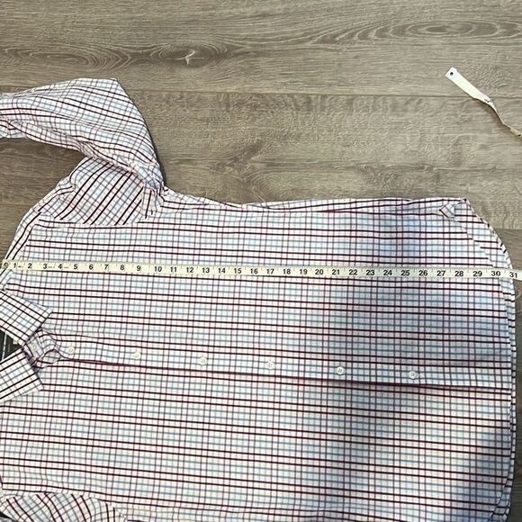 BONOBOS Men’s Slim Fit Professional Dress Shirt 16 | 35 Plaid Purple Blue White - Picture 7 of 7